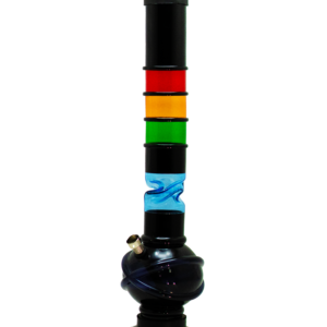Rasta Rocket 40cm acrylic ice bong with rasta bands, designed by KIICK AS