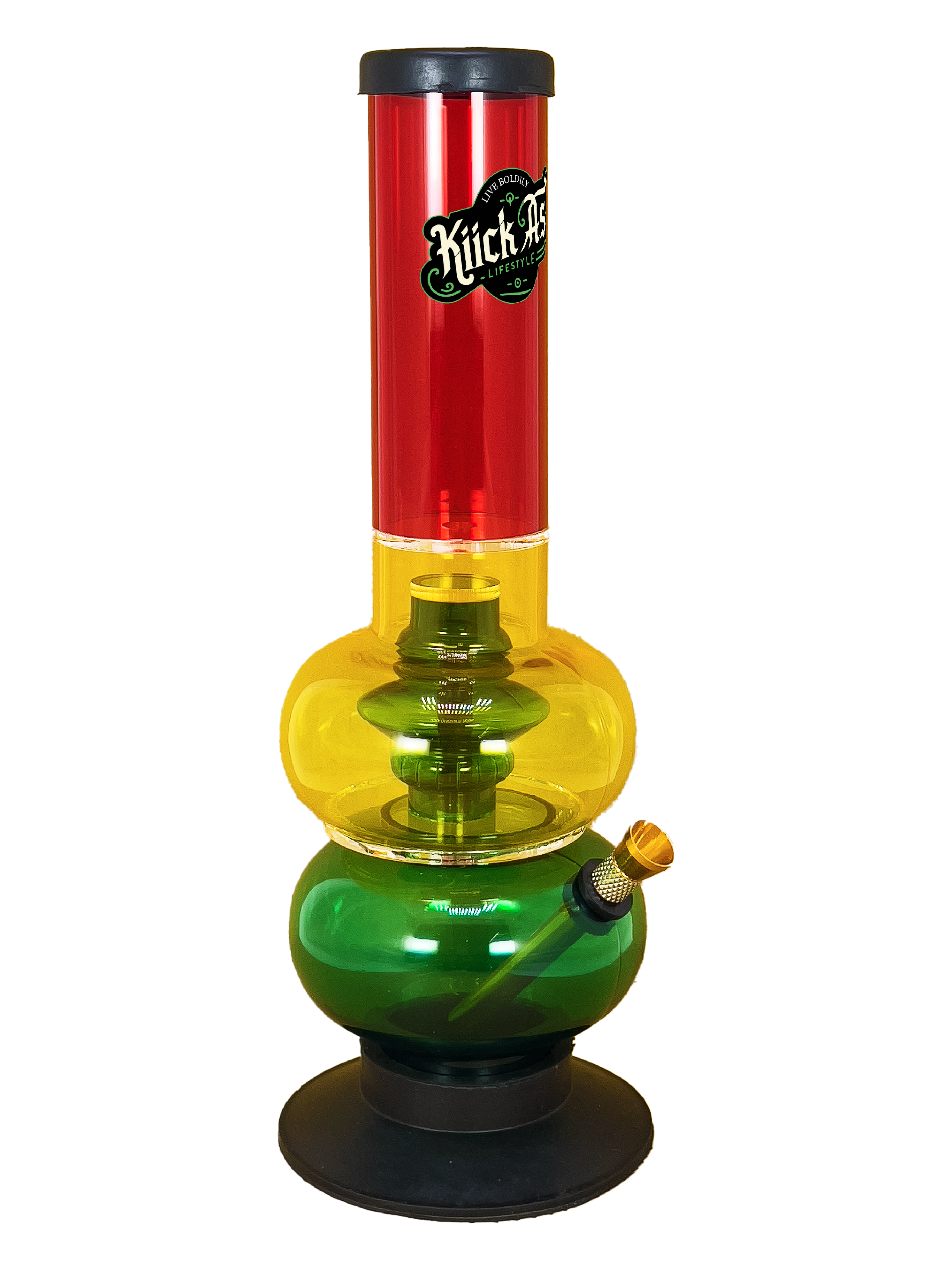 Inception Percolator — gold and green cast acrylic percolator bong, KIICK AS LIFESTYLE
