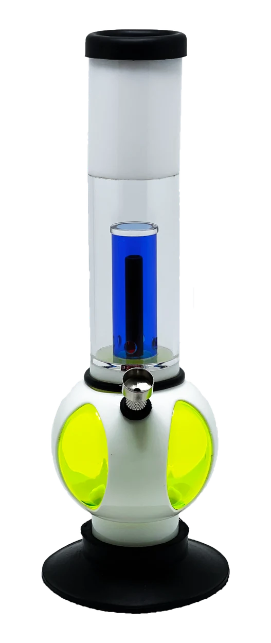 Summer Slice — white and green cast acrylic percolator bong, KIICK AS LIFESTYLE